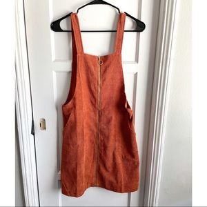 Corduroy mini overall dress